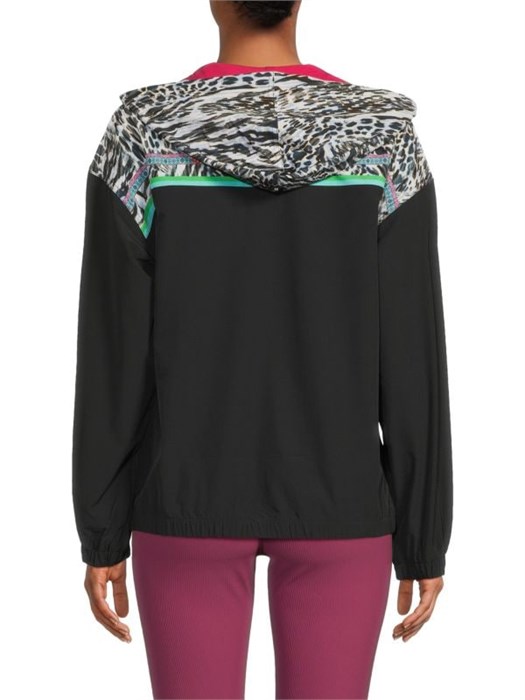 Спортивная куртка с капюшоном и длинными рукавами с ярким принтом Bee Active от Johnny Was 11232126