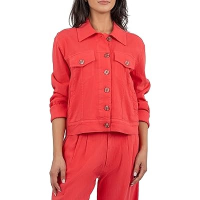 Куртка полусвободного кроя из льна с длинными рукавами и карманами от KUT from the Kloth Julia 11230682