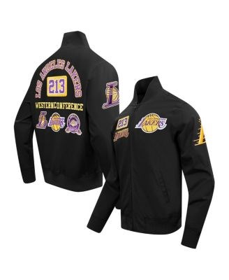 Мужская чёрная куртка с застёжкой и длинным рукавом Los Angeles Lakers Area Code Twill от Pro Standard 11223526