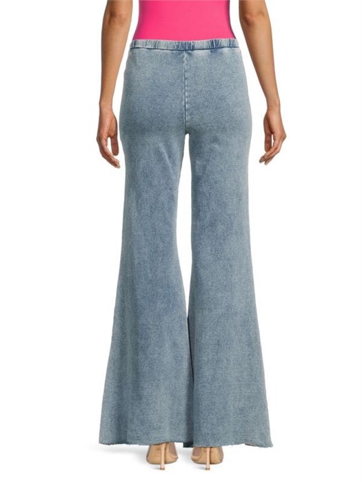 Good American Леггинсы Jeanius Pull-On в стиле клеша из вымытого хлопкового денима с эластичным поясом 11178141