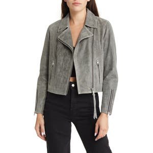 Кожаная мотокуртка Neve Crackle от AllSaints с трескающимся эффектом и серебристой фурнитурой 10042306