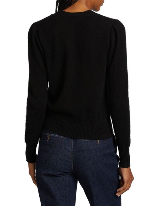 Кашемировый кардиган Solene от Veronica Beard с V-образным вырезом, длинными рукавами и цветочными пуговицами 11178165