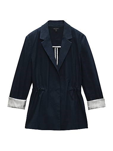 Приталенный льняной блейзер Spencer от Rag &amp, Bone с длинными рукавами и нотч-воротником 11010724