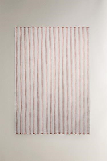 Zara Home Теплый, мягкий и легкий хлопковый плед с красным полосатым дизайном 11240000