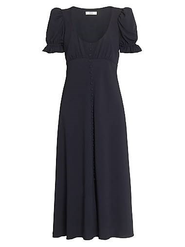 Платье миди Chloe с вырезом-лодочкой и пуговицами спереди из Италии, 60% ацетат, 40% шелк 11166653