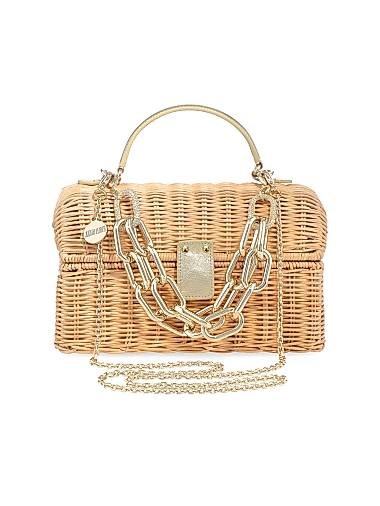 Judith Leiber Сумка-корзина из ротанга Isla с удобной ручкой и съемными цепочками 11166459