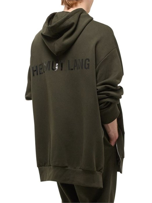 Оверсайз худи Helmut Lang Mega с логотипом на спине и боковыми застёжками, 100% хлопок 11226047
