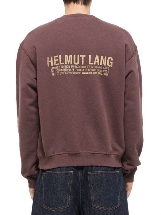 Хлопковый лонгслив Helmut Lang с круглым вырезом, принтом в виде открытки и карманом на груди, Португалия 11226058