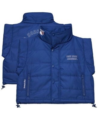 Молодежный синий пуховик жилет New York Rangers с полной молнией и регулируемым подолом, Mitchell &amp, Ness 11223942