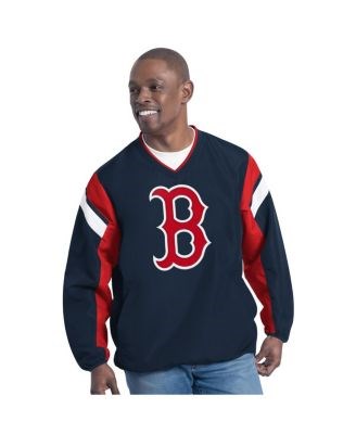 Комфортный и стильный мужской тёмно-синий лонгслив с V-образным вырезом Boston Red Sox от G-III Sports 11225862