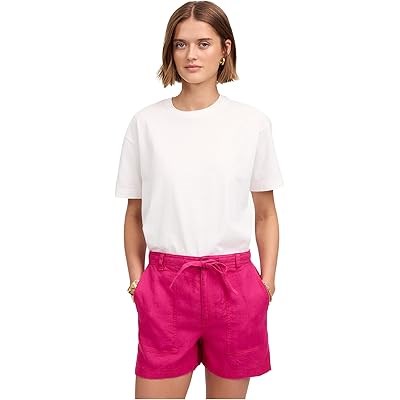 Ленточные шорты Madewell из 100% льна, на завязках, с высокой посадкой и карманами для яркого летнего образа 11237574