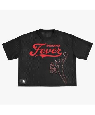 Футболка черного цвета оверсайз с сетчатым корпусом Indiana Fever от Round21 для мужчин и женщин 11224933