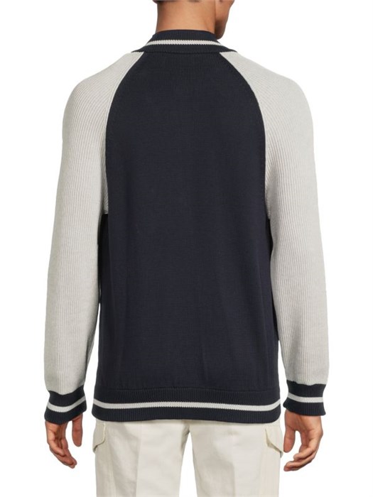 Бомбер из мягкого хлопка с классическим бейсбольным воротником и карманами Brunello Cucinelli, Италия 11235346