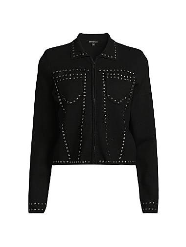 Minnie Rose Studded Trucker Zip Jacket 11030593