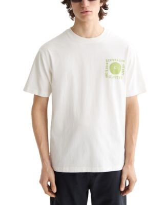 Свободная хлопковая футболка Scotch &amp, Soda с принтом на груди и коротким рукавом 11230897