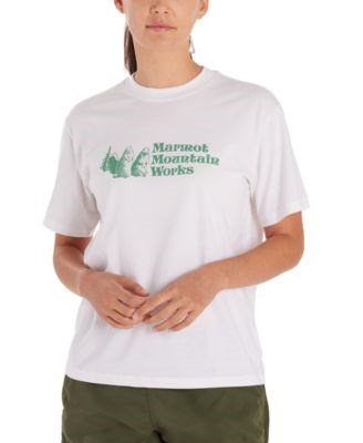 Женская графическая футболка Marmot For Life, короткий рукав, рибаной на горловине, хлопок и полиэстер 11225448