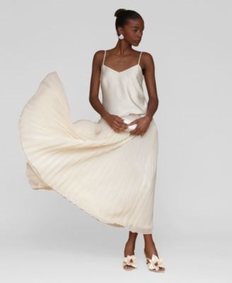 Женское макси-платье в слоях Avec Les Filles с декольте и регулируемыми бретельками, из легкого шифона 11239699