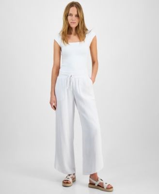 J&amp,M Collection Брюки с тюльпаном из хлопкового батиста для молодёжи, комфортная резинка на талии, эксклюзив Macy',s 11221382