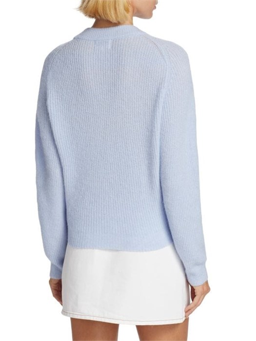 Жакет от Ganni с V-образным вырезом из ребристого трикотажа, украшенный кристаллическими пуговицами и с карманами 11232097