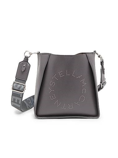 Stella McCartney Сумка через плечо с заклёпками и логотипом, регулируемый ремень и карманы 11166621