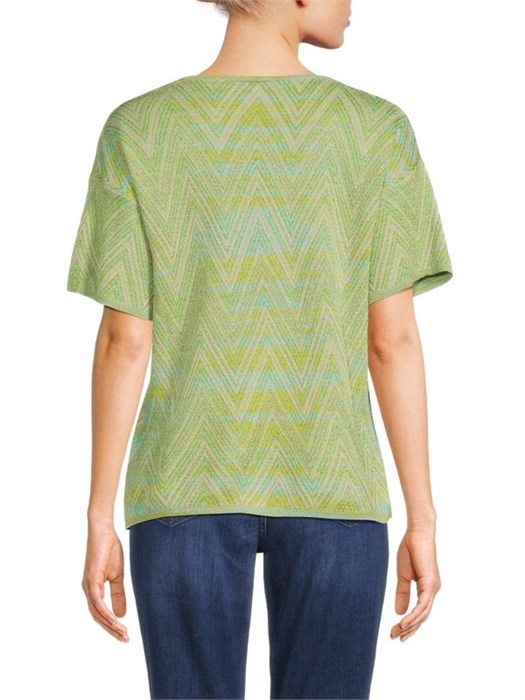 Модный топ M Missoni с шевронным принтом и открытыми плечами, 47% вискоза, 40% шерсть 11170095