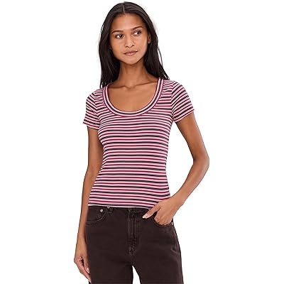 Женская футболка Madewell Brightside с круглым вырезом, 95% супима хлопка и эластан, стандартный крой 11167377