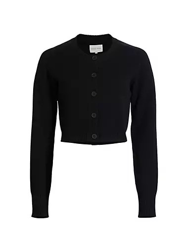 LOULOU DE SAISON Короткий облегающий кашемировый кардиган Zephir с классическим круглым вырезом 11010126