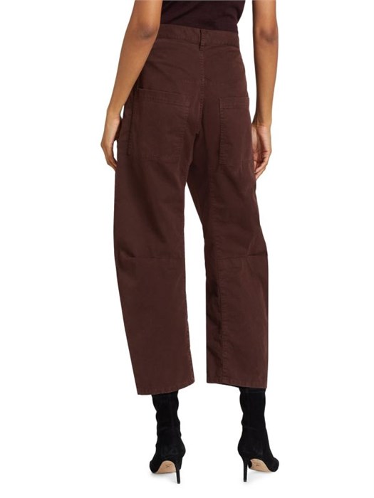 Nili Lotan Брюки Shon с широкими штанинами, структурной строчкой и задними накладными карманами из хлопка и эластана 11225117