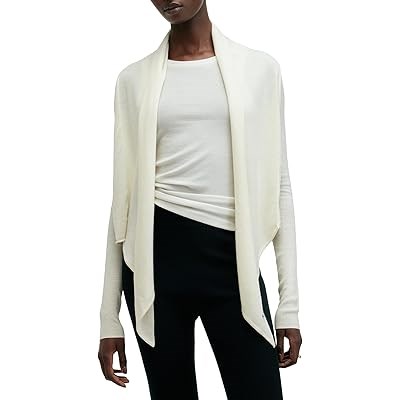 Кардиган Wasson Pirate от AllSaints из 100% мериносовой шерсти с длинными рукавами и открытым воротником 11237481