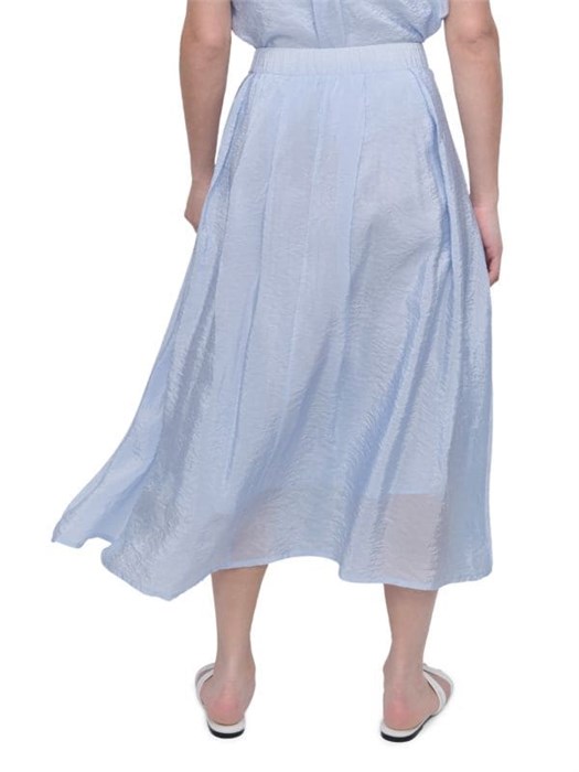 Юбка миди DKNY из поплина с защипами, передней молнией и боковыми карманами 11170667