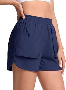 Женские спортивные шорты TACVASEN 3.5 , с высокой талией, карманами и водоотталкивающей тканью для тренировок 10020615