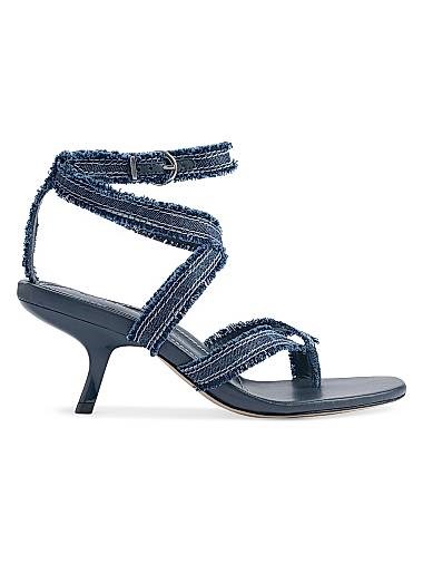 Marion Parke Сандалии Geri на каблуке 45 мм из потертого денима 11013153