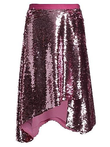 Юбка с драпировкой и пайетками 3.1 Phillip Lim, украшенная асимметричным подолом и скрытой молнией 11164412