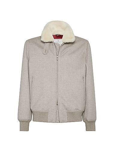 Кашемировый бомбер Brunello Cucinelli с съемной шерстяной вставкой и утеплителем Thermore, 100% кашемир 11167981