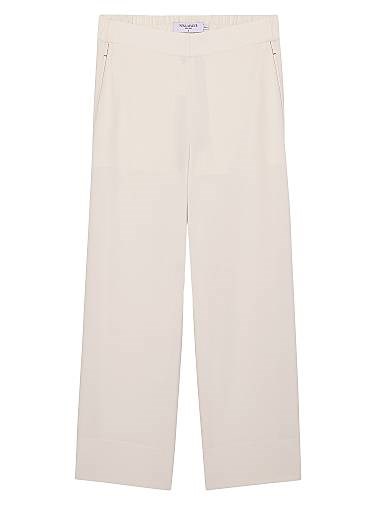 M.M.LaFleur Высокие и удобные широкие брюки Elena Culotte из ткани Everyday Crepe с контрастной отстрочкой 11167693