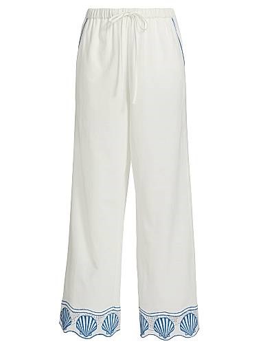 Хлопковые прямые брюки с вышивкой и завязкой на талии Tildi от Rails, 80% хлопка 11167046