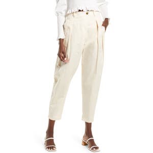 Хлопковые узкие брюки Amy Lynn с карманами и застежкой-молнией 10047515