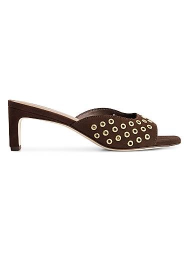 Bernardo Кожаные туфли Cenza Grommet с открытым носком и каблуком 5 см для смелых образов 11167557