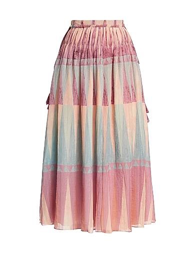 Плиссированная юбка с геометрическим принтом от Altuzarra, 60% хлопок и 40% шелк 11164330