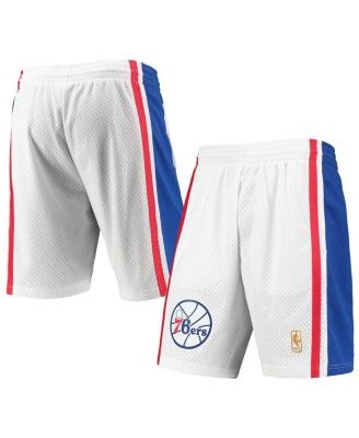 Mitchell &amp, Ness Мужские белые сетчатые шорты Philadelphia 76ers 1996-97 Hardwood Classics Swingman с эластичным поясом 11224711