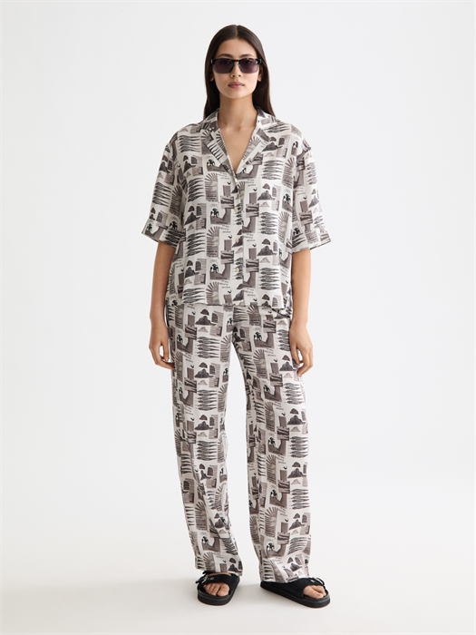 Рубашка Scotch &amp, Soda с оверсайз принтом, классический прямой крой, короткие рукава 11234589