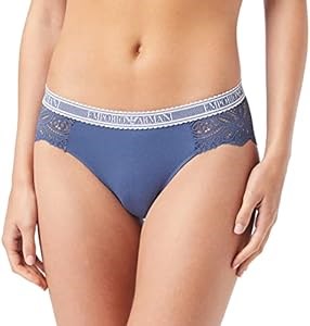 Высокие трусики Emporio Armani Dreamy из органического хлопка с кружевом и макраме 11241529