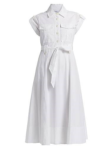 Платье-рубашка Kayla из мягкого хлопка с короткими рукавами, поясом и карманами от Derek Lam 11014929