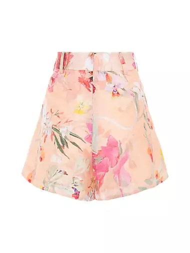 Шорты Lily с завышенной талией и ярким цветочным принтом, PatBO, 75% тенсель 10041982