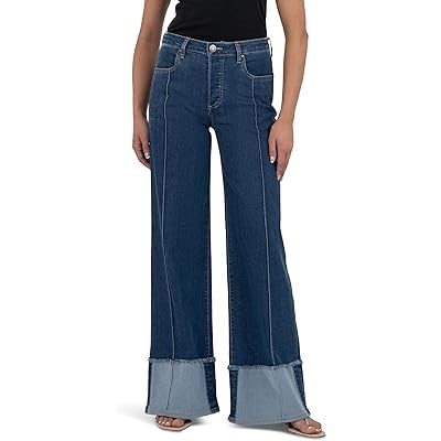 KUT from the Kloth Джинсы Margo High Rise Wide Leg от KUT из 59% хлопка с потертостями, стильный вариант для повседневной носки 11226451