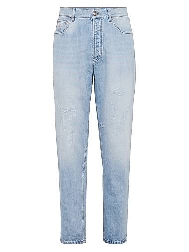 Джинсы Brunello Cucinelli с рваным эффектом, 5 карманов, Италия 11167818