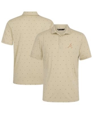 LevelWear Мужское кремовое поло Atlanta Braves Vision с короткими рукавами и влагоотводящей технологией 11224364