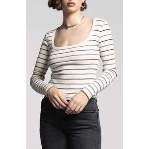 Weekend Los Angeles Лонгслив Renata с рифленой текстурой из хлопковой смеси 10047654