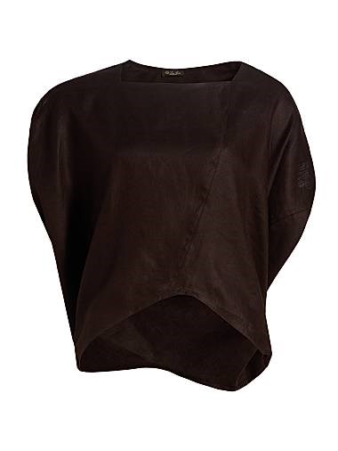 Топ Gaia из итальянского льна Loro Piana с квадратным вырезом и короткими рукавами, производство Италия 11169808