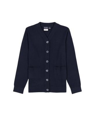 Кардиган для девочек Nautica из смеси хлопка и акрила с длинными рукавами, наворотом и пуговицами 11239792